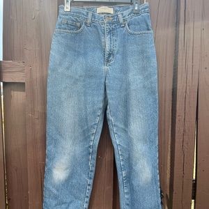 LL Bean double L relaxed plaid/flannel lined jeans size 8